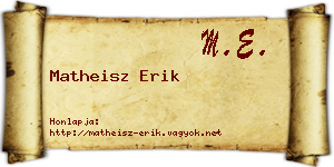 Matheisz Erik névjegykártya